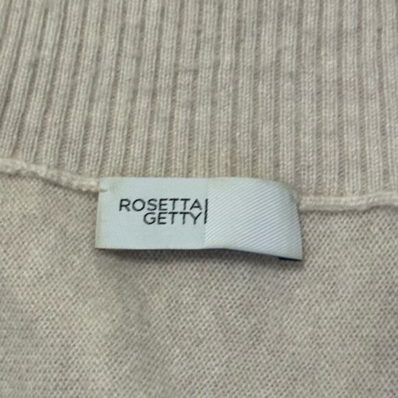 Rosetta Getty Mélange Cashmere Turtleneck size XS Sweater in Ecru Oversized - Picture 2 of 10